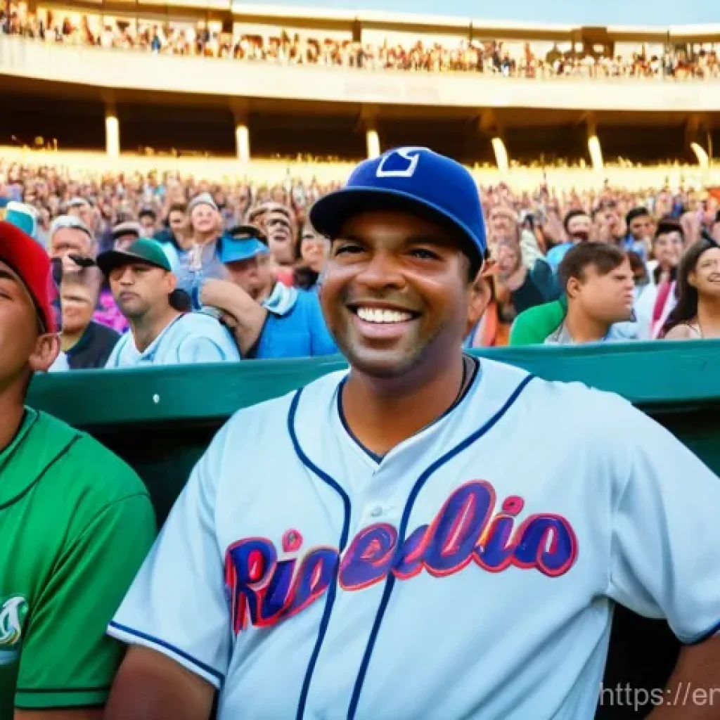 야구 초보자가 알아야 할 용어 - **A diverse group of baseball fans at a vibrant, sunlit ballpark.** Several adults and a young adult...