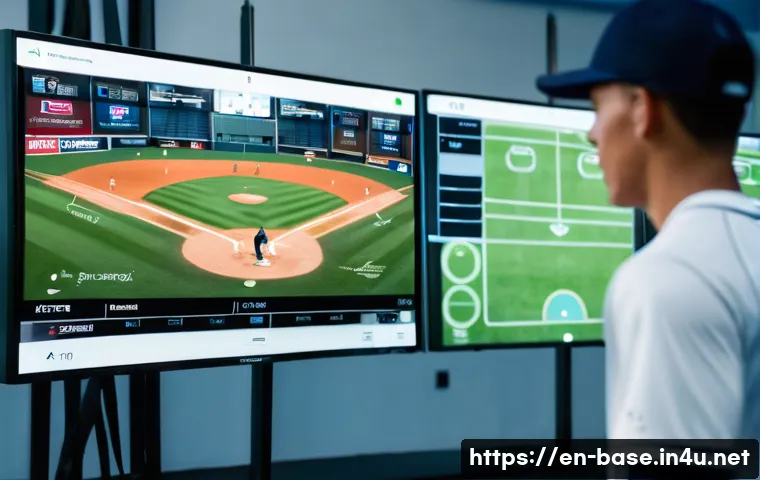 야구 유망주 육성 프로그램 소개 - A detailed scene of a young baseball player undergoing a comprehensive skill evaluation in a modern ...