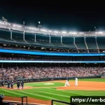 야구의 전술적 혁명 - A dynamic baseball scene showcasing a manager and coaching staff intensely analyzing real-time data ...